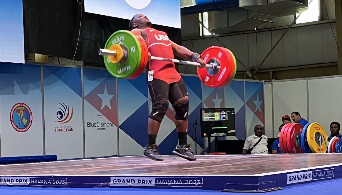 Clarence Cummings has made his first international lift since Tokyo 2020 ©Brian Oliver
