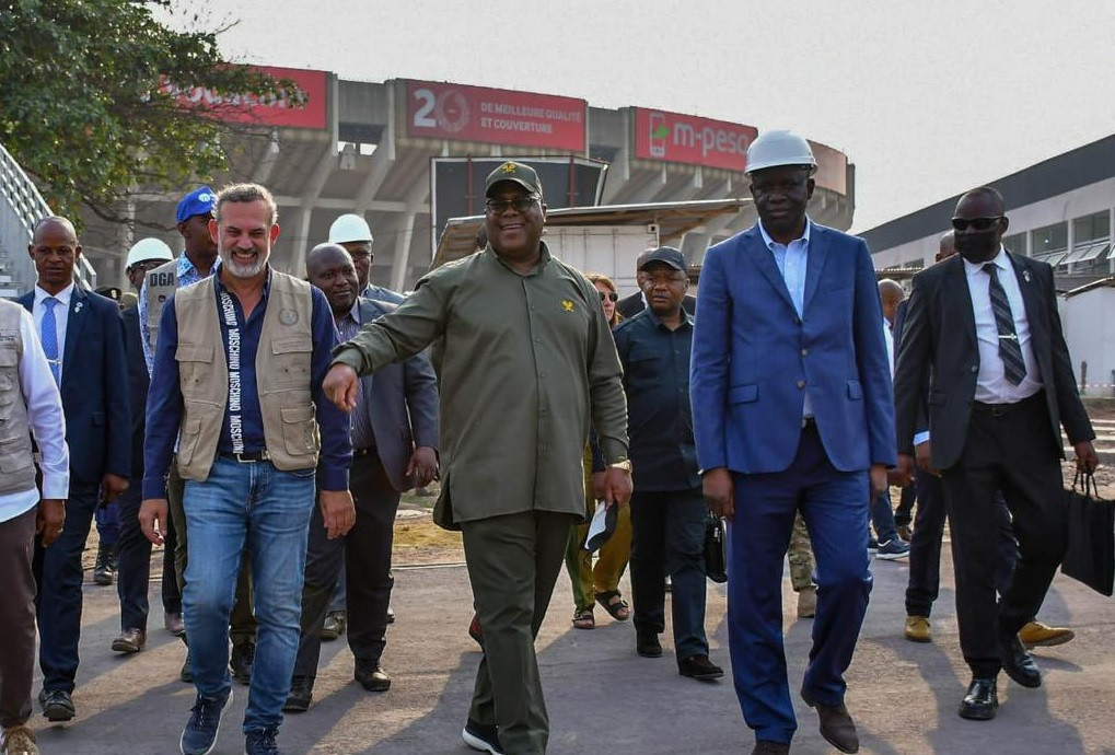 Democratic Republic of Congo President Felix Tshisekedi, centre, was given a tour of the venues for this year’s Francophone Games ©Isidore Kwandja Ngembo