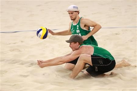 German duo Markus Bockermann and Lars Fluggen are through to the FIVB World Tour Qatar Open semi-finals ©FIVB