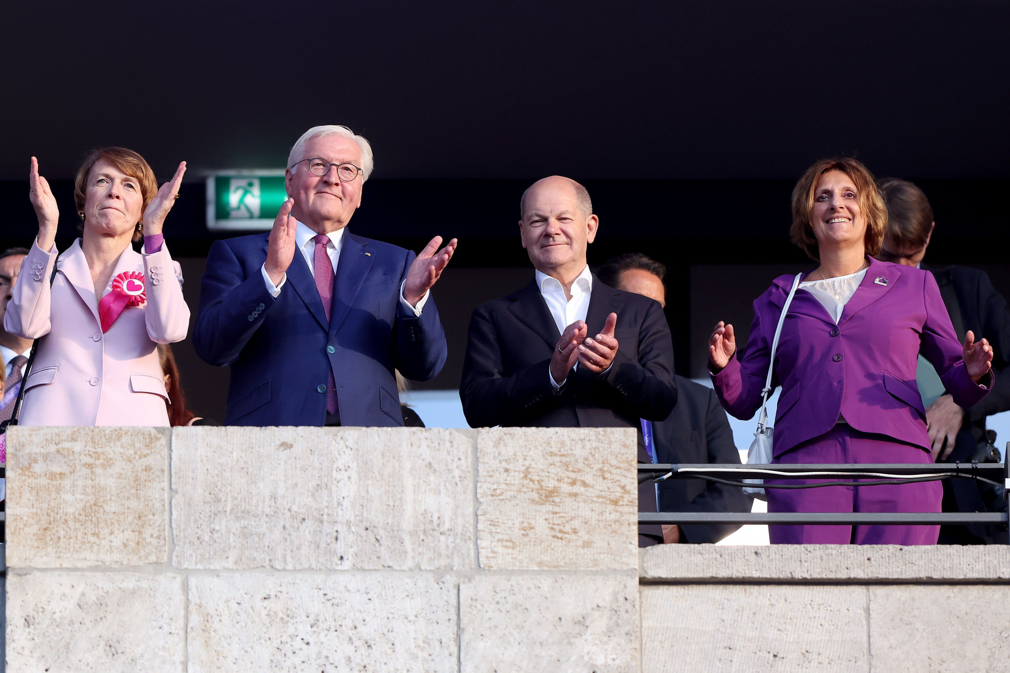 German President Frank-Walter Steinmeier, second left, was among the guests at the Opening Ceremony ©Getty Images