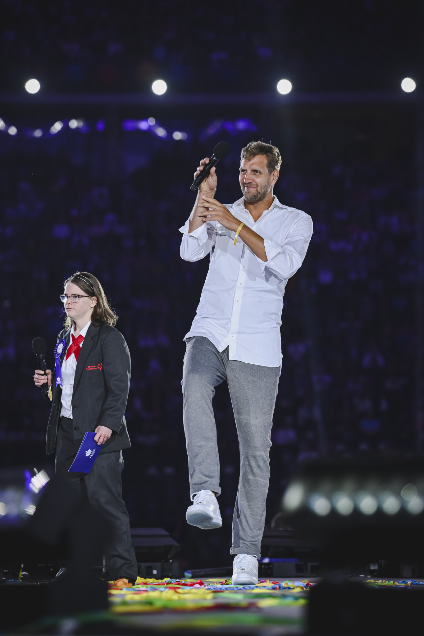 Basketball legend Dirk Nowitzki of Germany called for the Special Olympics World Games to help improve access to sport for people with disabilities ©Special Olympics World Games Berlin 2023/Annegret Hilse