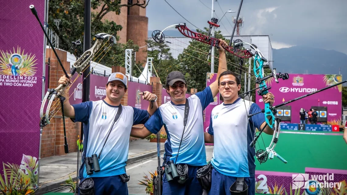 Guatemala won a shock gold medal in the men's team compound final ©World Archery