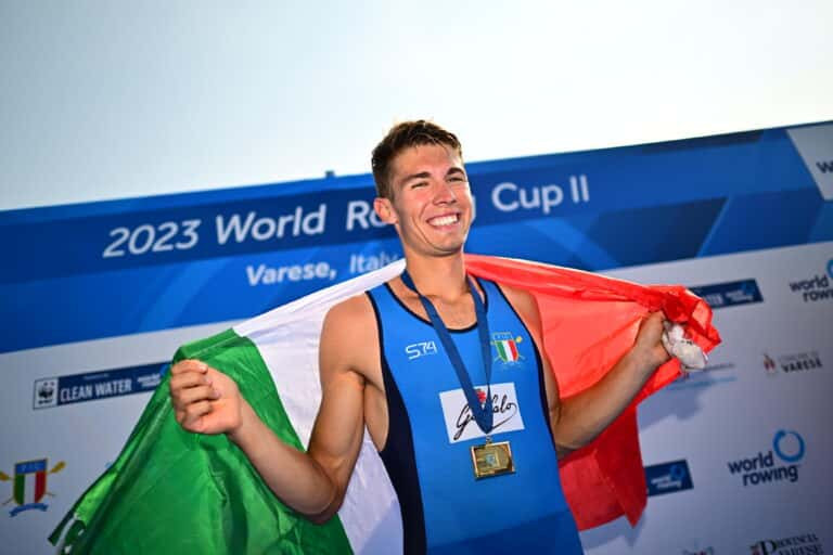 Italy's Niels Torre began a home gold rush in the lightweight classes at the World Rowing Cup in Varese ©World Rowing