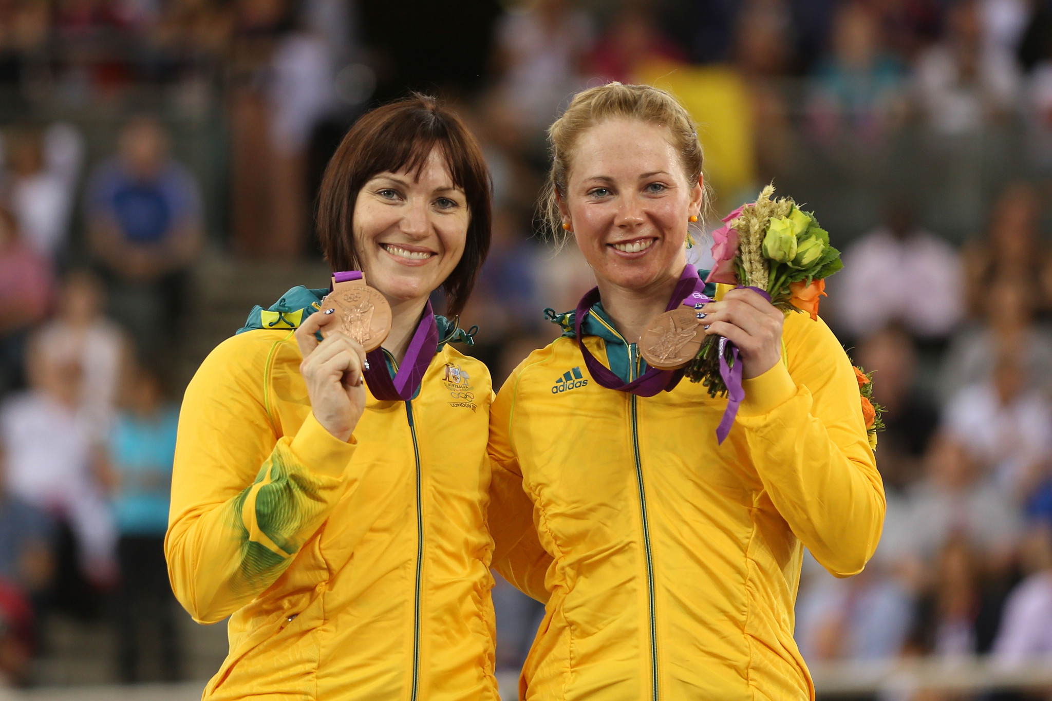 Anna Meares, left, and Kaarle McCulloch, right, enjoyed a successful partnership on the track, winning an Olympic bronze medal at London 2012, and will now link up again off it ©Getty Images