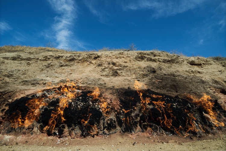 Yanar Dag is one of several natural burning fires in Azerbaijan ©Getty Images