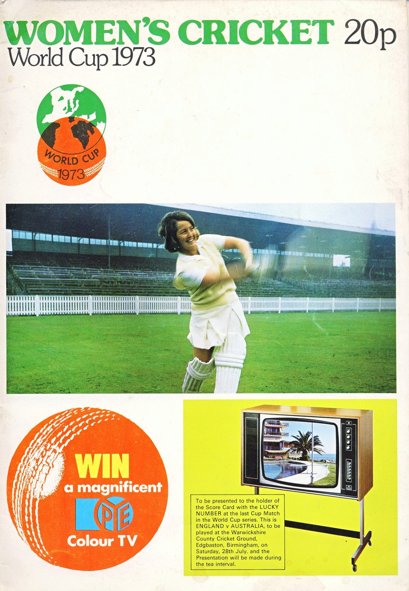 The souvenir brochure for the 1973 World Cup featured women's cricket activist and England captain Rachael Heyhoe-Flint ©Women's Cricket Association