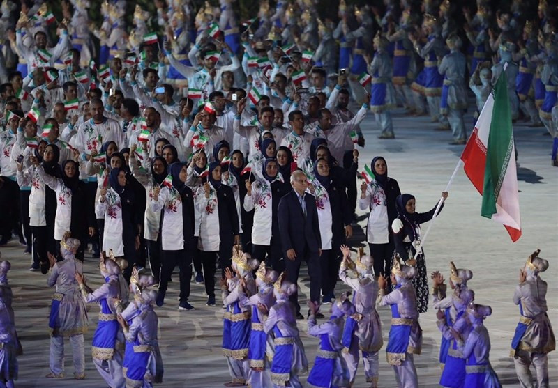 Elaheh Ahmadi became the first woman to carry Iran's flag in the Asian Games Opening Ceremony at Jakarta-Palembang 2018 ©Getty Images