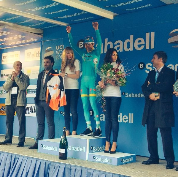 Diego Rosa earned a solo victory on stage five of the Vuelta al Pais Vasco ©Twitter/Astana Pro Team