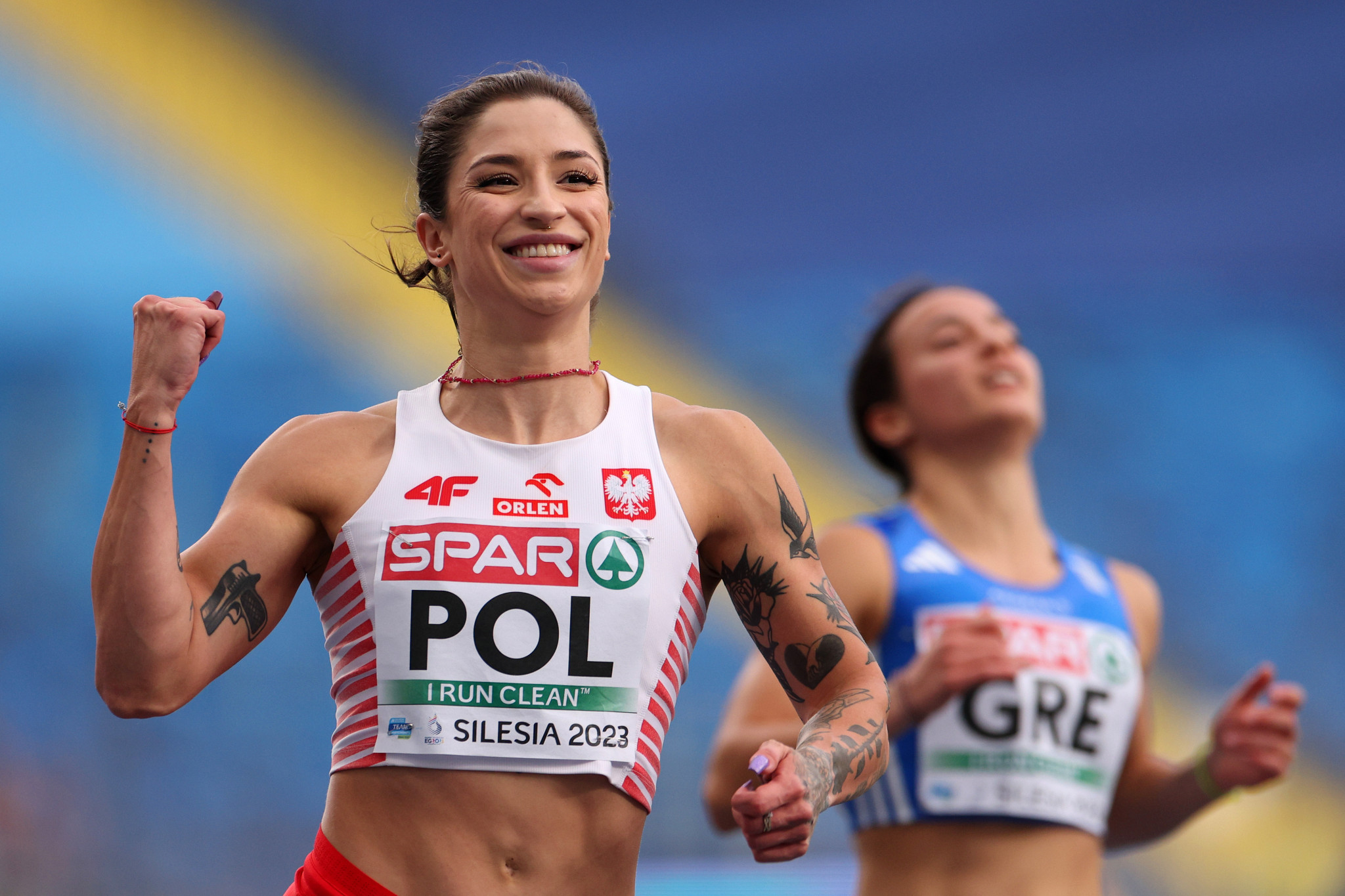 Poland's Ewa Swoboda won the women's 100m race on home soil ©Getty Images
