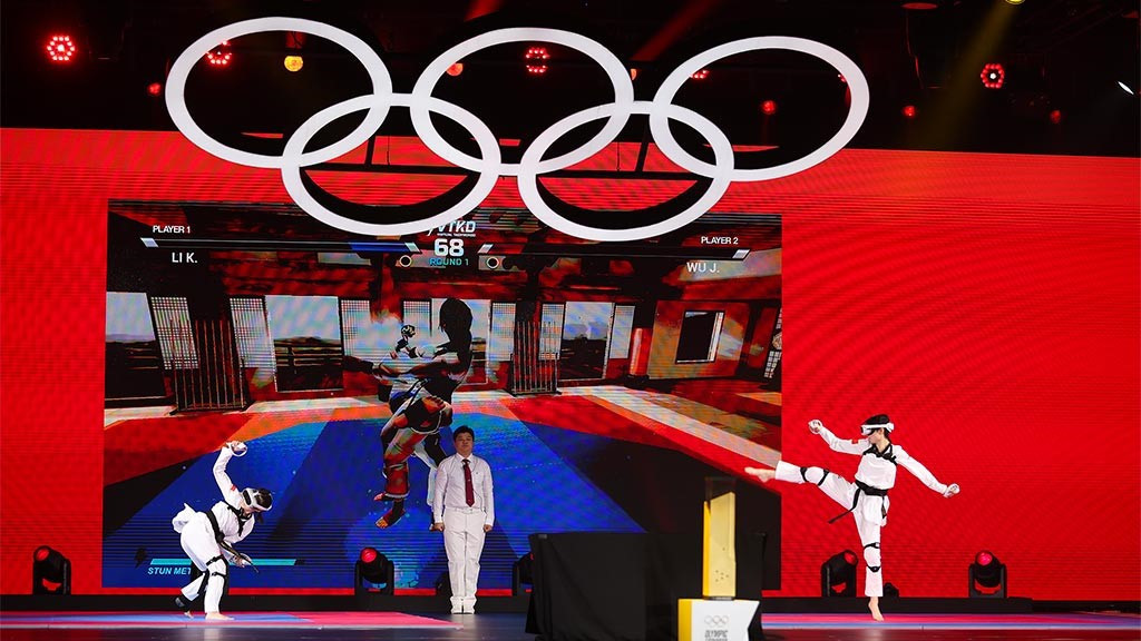 Virtual taekwondo, which featured during Olympic Esports Week, requires players to move ©IOC