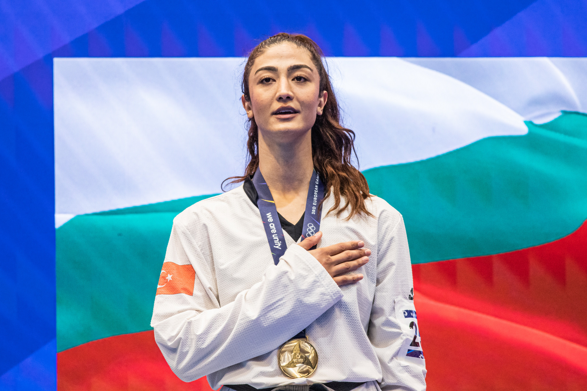 Recently-crowned world champion Nafia Kus was the other Turkish taekwondo winner in the women's over-73kg ©Kraków-Małopolska 2023