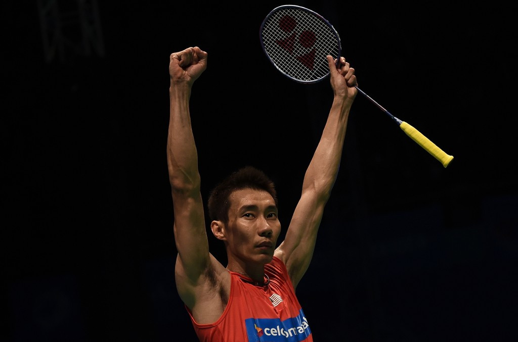Lee Chong Wei celebrates his semi-final victory on home soil ©Getty Images