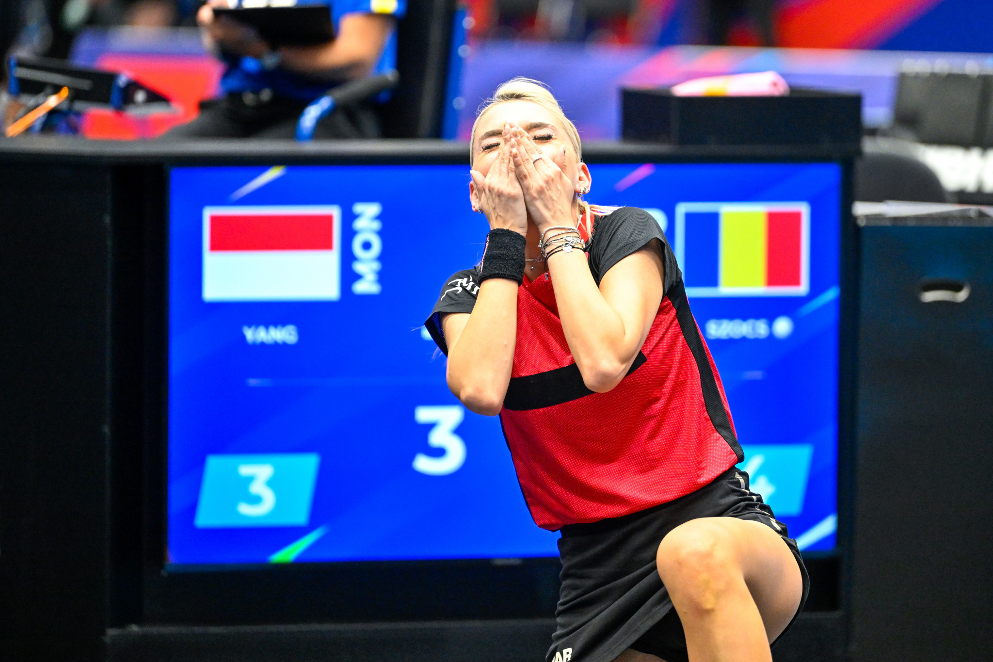 Romania's Bernadette Cynt Szocs triumphed in a seven-game women's singles table tennis final against Monaco's Xiaoxin Yang, coming from 3-1 behind to win gold ©Kraków-Małopolska 2023