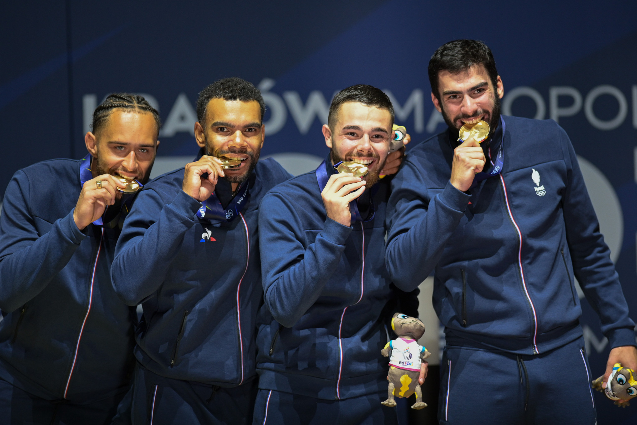 France won the men's sabre team final to deny Italy a fencing double ©Kraków-Małopolska 2023