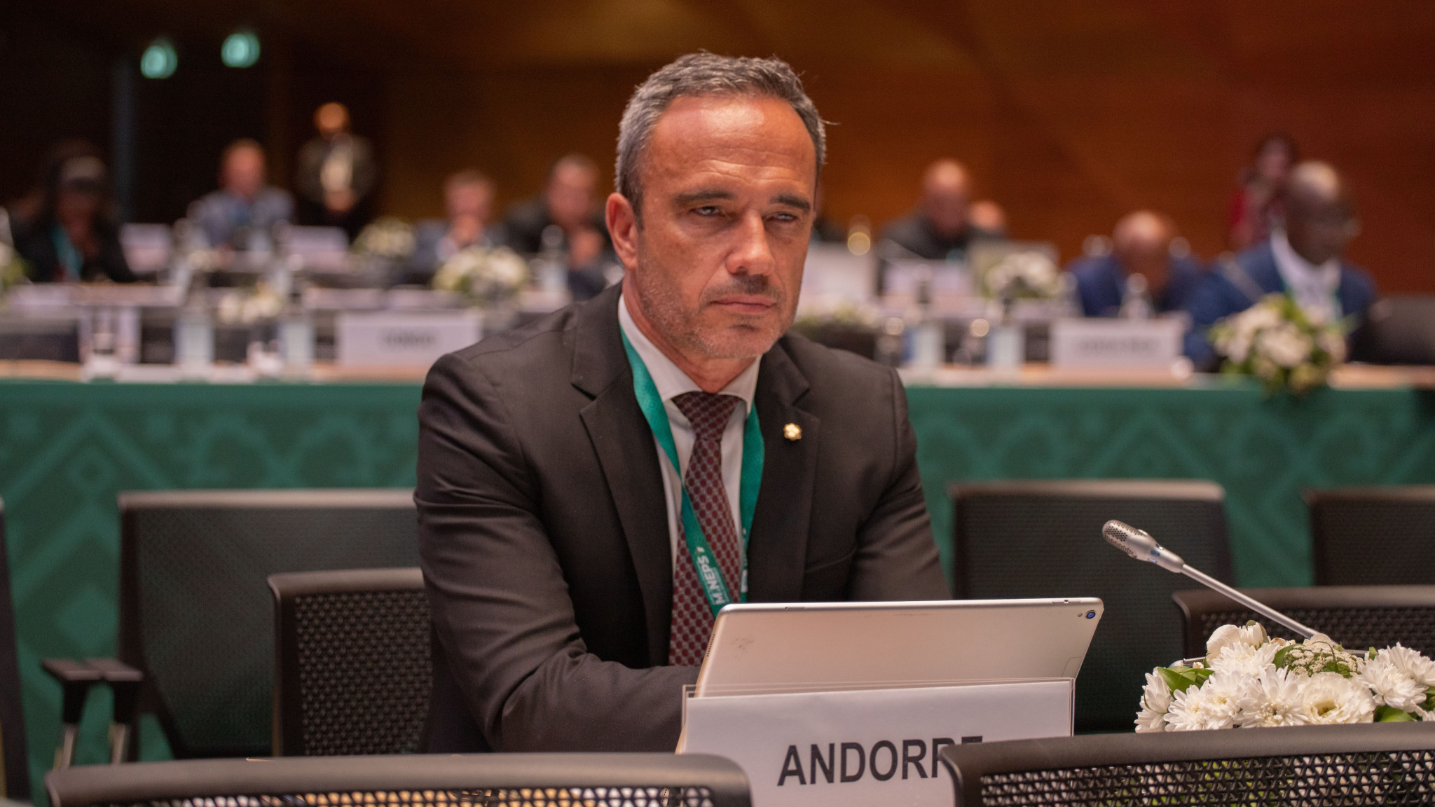 Andorra’s State Secretary for Youth and Sport Alian Cabanes Galian read out the statement at MINEPS VII ©MINEPS VII