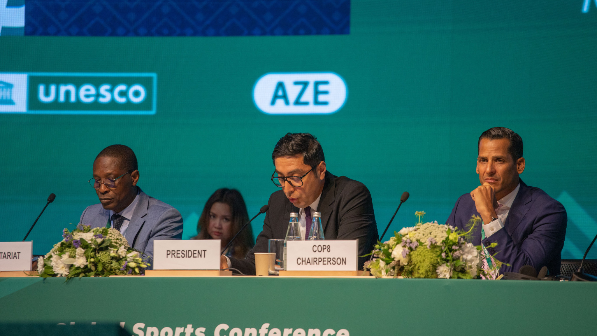 MINEPS VII President and Azerbaijan's Minister of Youth and Sport Farid Gayibov, centre, leads proceedings ©MINEPS VII