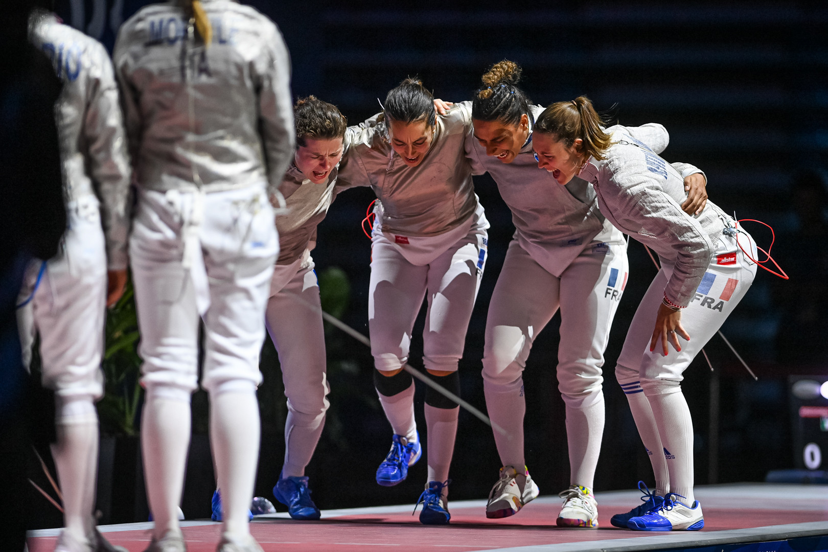France celebrated a third team fencing gold of the European Games won against Italy in the women's sabre final ©Kraków-Małopolska 2023