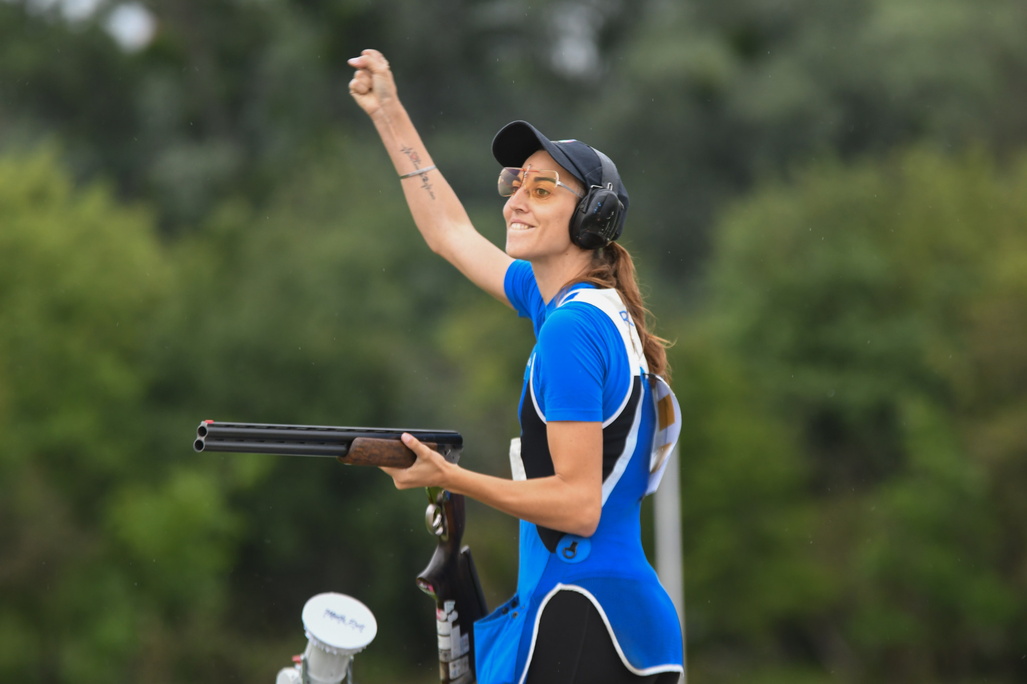 Italy's London 2012 Olympic gold medallist Jessica Rossi of Italy won women's trap gold and secured a Paris 2024 quota place ©Kraków-Małopolska 2023