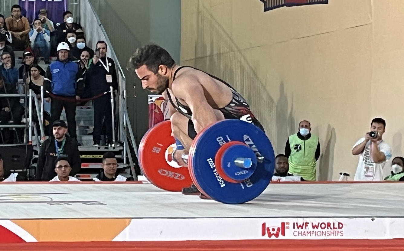 Kianoush Rostami, who missed a Paris 2024 trials event this week, in action at the 2022 IWF World Championships ©Brian Oliver
