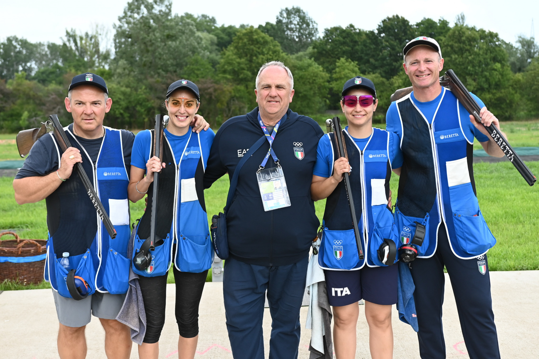Italy earned gold and bronze in the mixed team trap to continue their domination of shooting at Kraków-Malopolska 2023 ©Kraków-Malopolska 2023