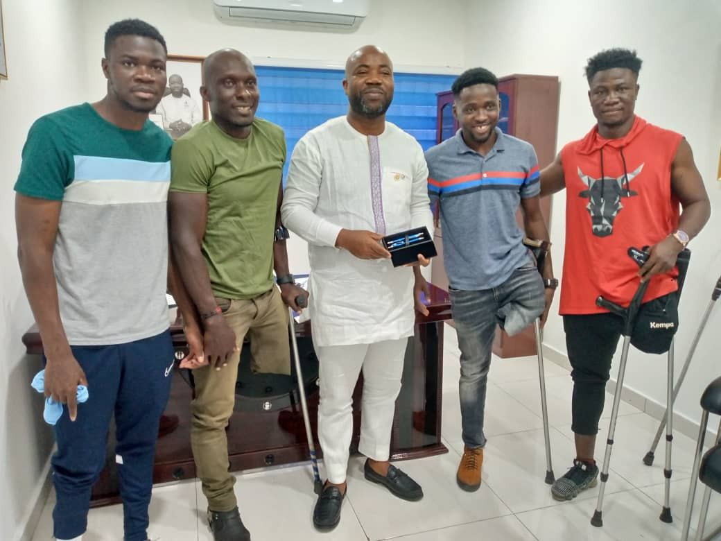 Ghanaian amputee footballers visit AfPC President prior to African Para Games
