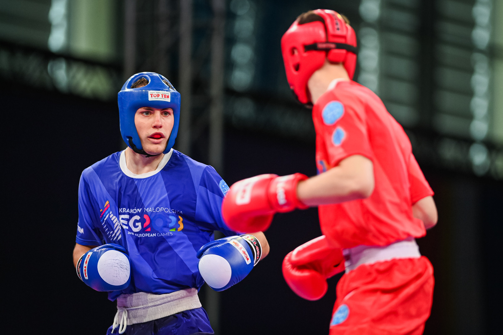 Italy were the best-performing nation at the Games overall in kickboxing, winning six of the 16 golds on the final including through Ivan Penzo, left, in the men's light contact under-63kg ©Kraków-Malopolska 2023