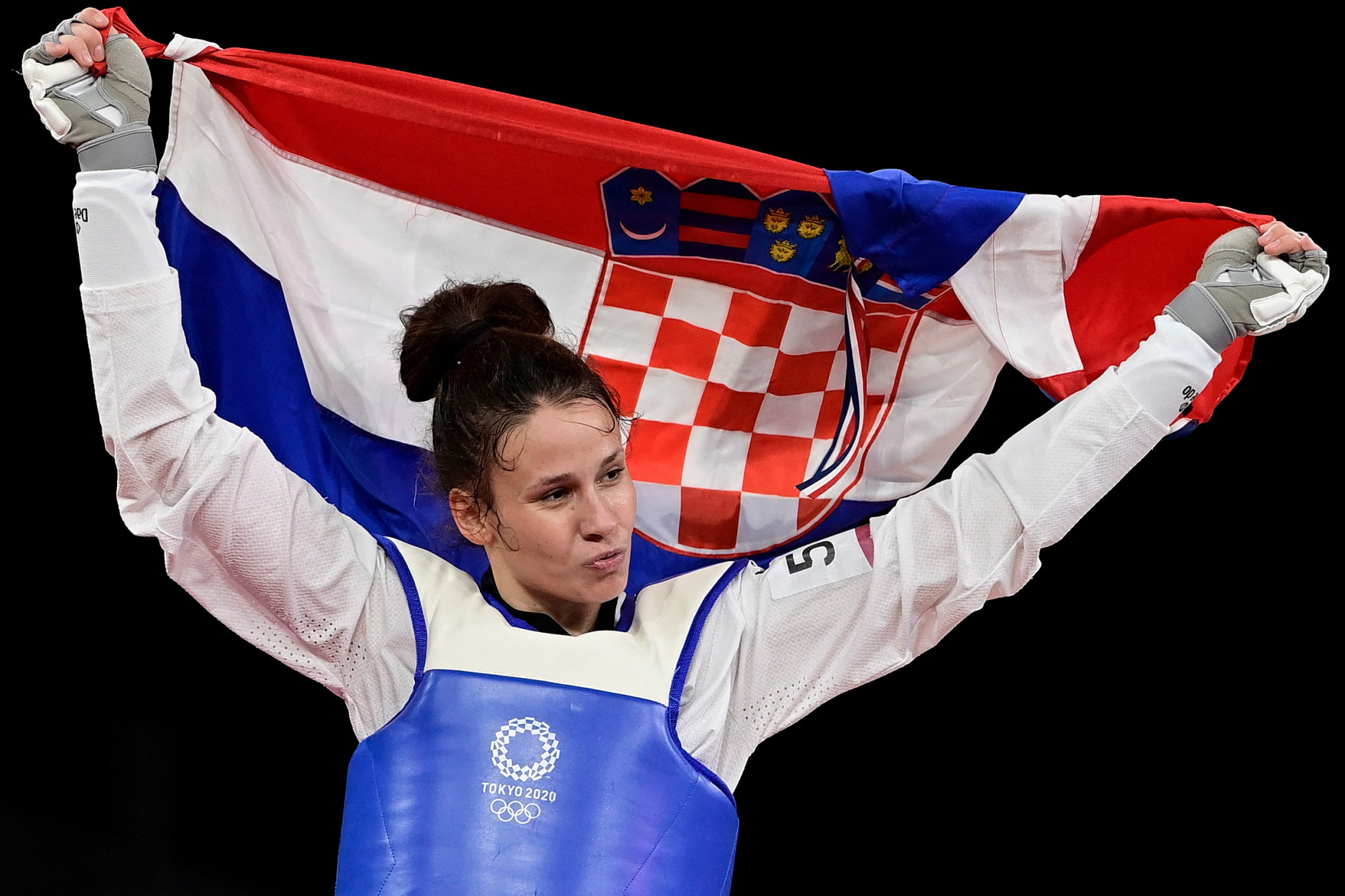 Lena Stojković said that training with fellow champions like Matea Jelić, in picture, helps her develop her own technique ©Getty Images 
