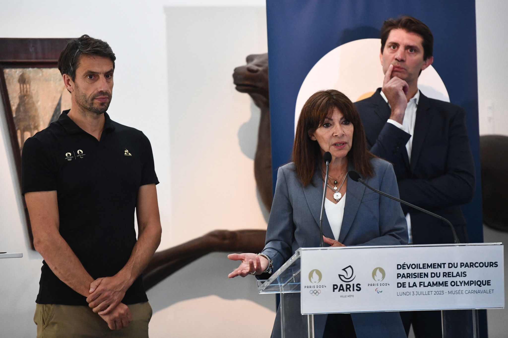 Paris Mayor Anne Hidalgo has insisted that the Flame will illuminate the city when it arrives on July 14 next year©Getty Images