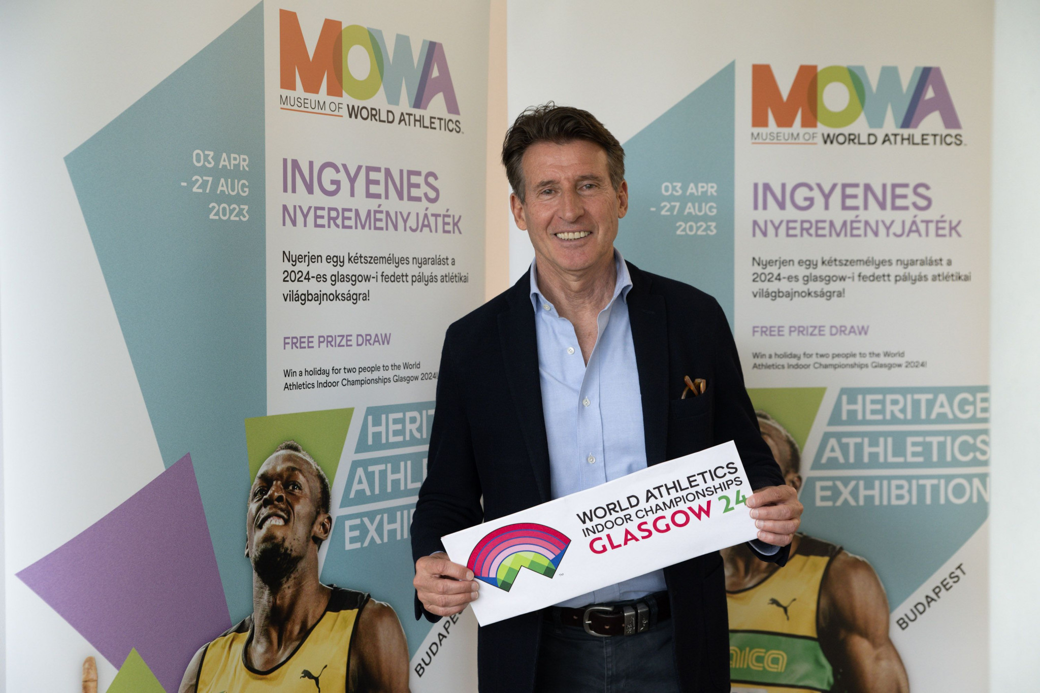 Winners of a draw that includes flight tickets and stay at the Indoor World Championships in Glasgow next year will be announced during Budapest 2023 ©World Athletics 