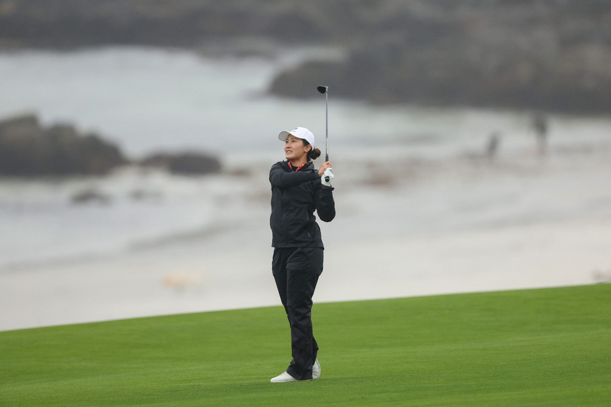China's Xiyu Lin shares the joint lead at the end of the first round of the U.S.Open after shooting 68 at Pebble Beach in California ©Getty Images