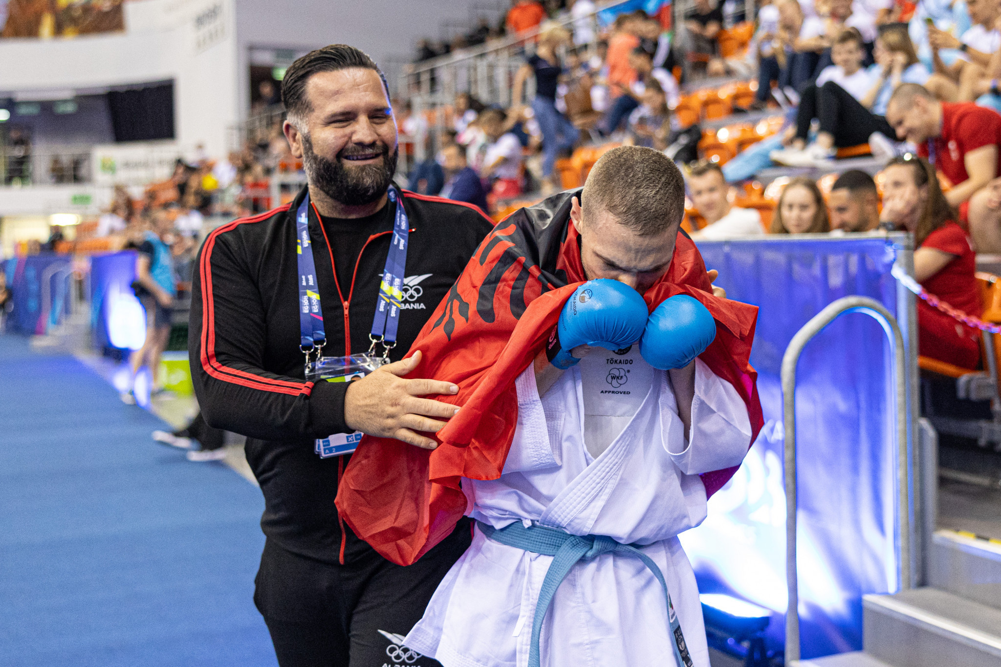 Alvin Karaqi's men's kumite under-84kg gold at Kraków-Małopolska 2023 was Albania's first European Games medal in any sport ©Kraków-Małopolska 2023