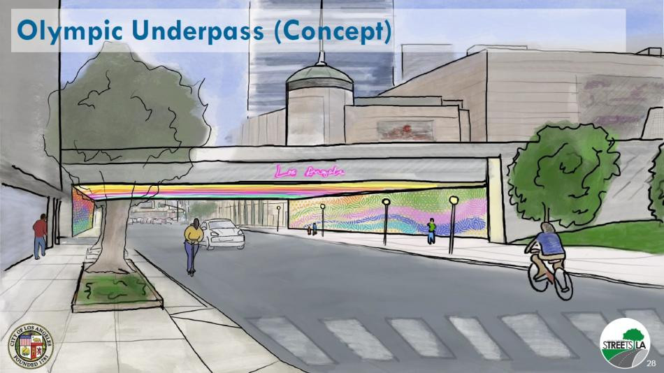 Renovations to Los Angeles' underpasses are recommended to make the city more appealing during the Olympic and Paralympic Games ©City of Los Angeles