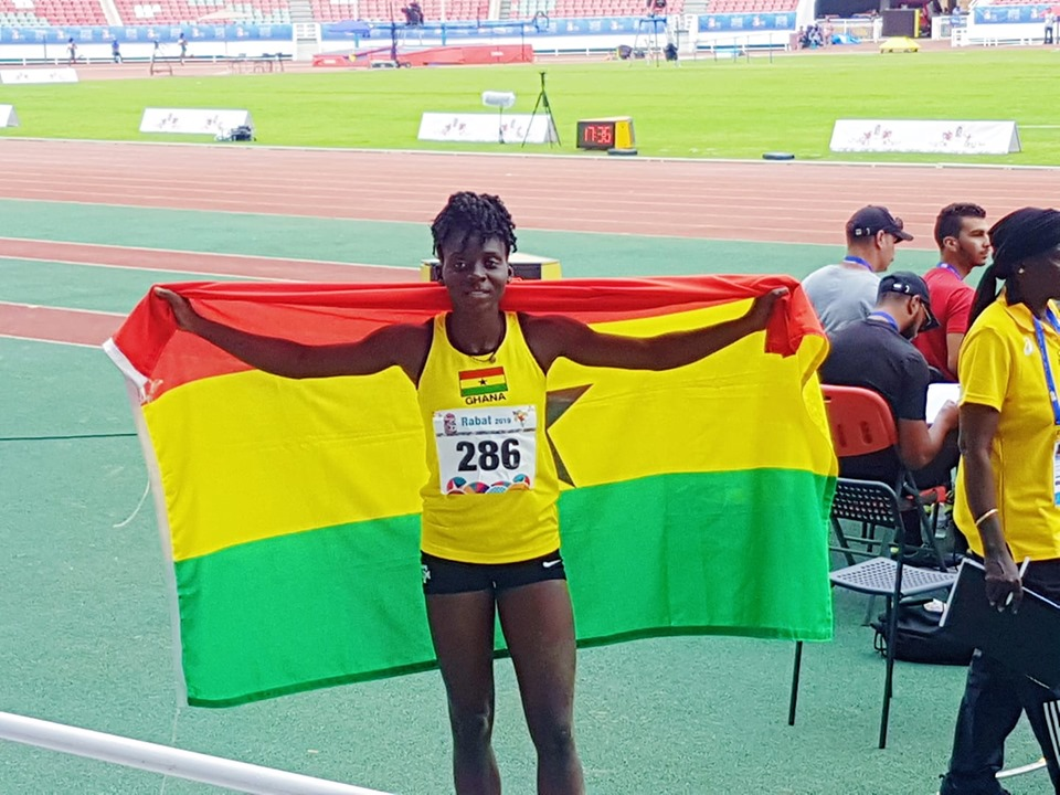 High jumper Rose Amoanimaa Yeboah won one of Ghana's two gold medals at the last African Games in Rabat in 2019 ©GOC