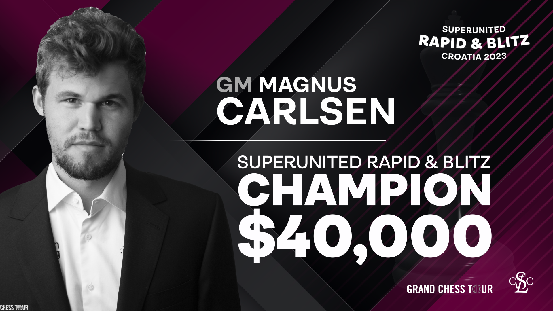 Carlsen wins SuperUnited Rapid and Blitz Championship in Croatia