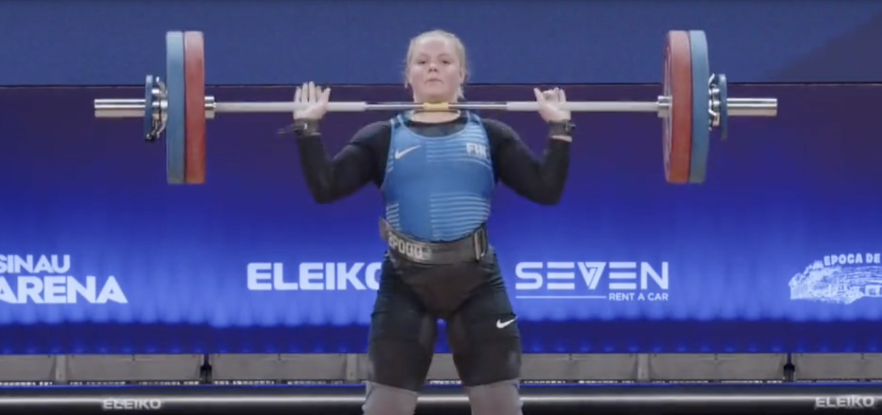 Finland's Janette Ylisoini was clear at the top of the women's youth rankings after making 100-118-218 to win at 71kg ©EWF
