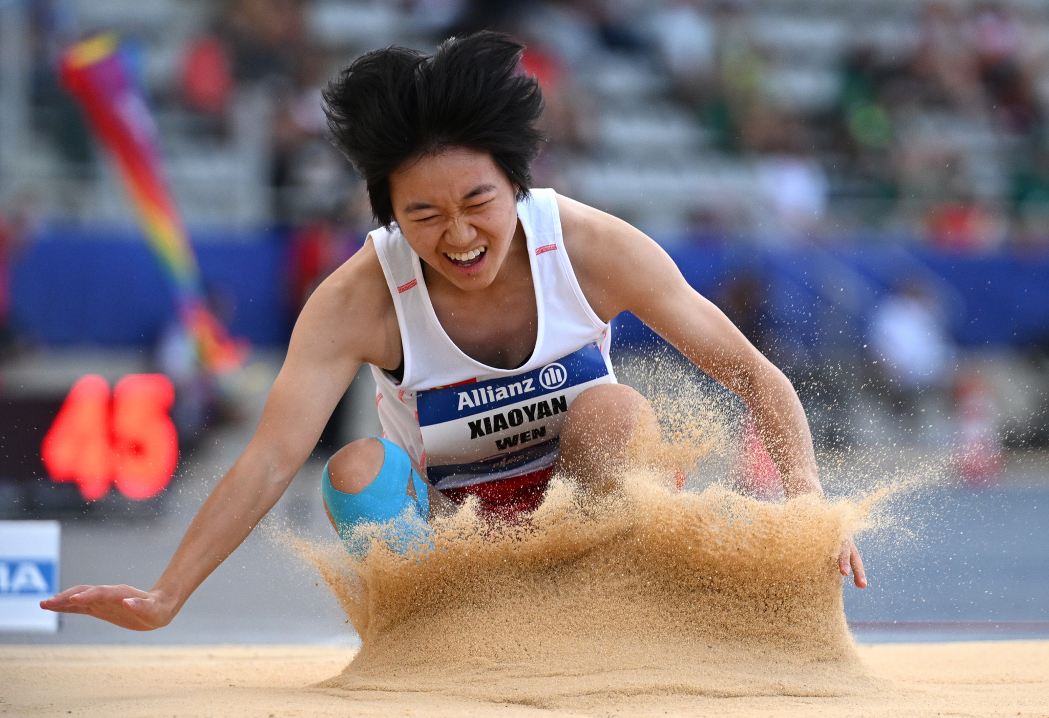 China's Wen Xiaoyan set one of four world records on day three at the World Para Athletics Championships in the women's T37 long jump ©Getty Images
