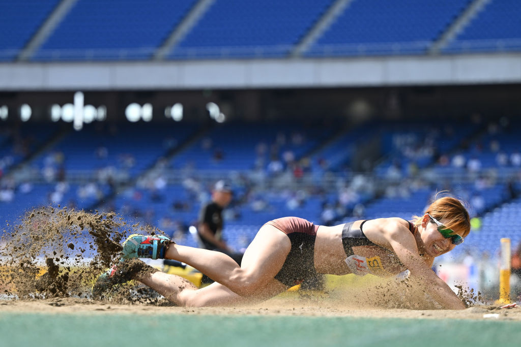 Japan's Sumire Hata won the Asian women's long jump title with a big personal best of 6.97m ©Getty Images