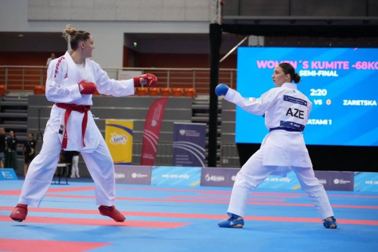 Karateka Iryna Zaretska, in the the women’s kumite 68kg, won one of Azerbaijan's three gold medals ©EKF