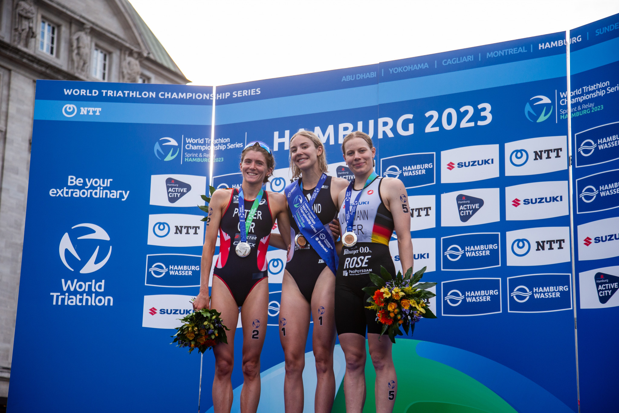 Germany's Laura Lindemann gave the home crowd something to shout about as she claimed bronze in Hamburg ©World Triathlon