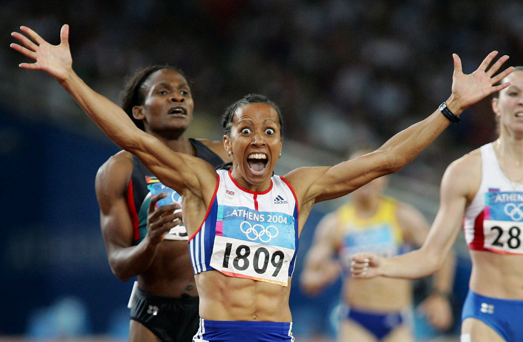 Britain's Kelly Holmes wins the first of two golds at the Athens 2004 Olympics. The time? Fast enough ©Getty Images
