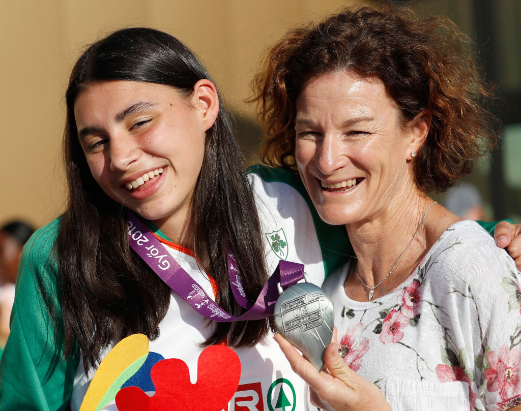 Irish running legend Sonia O'Sullivan, right, pictured with her daughter Sophie, after the latter had won European under-18 silver in the 800m, has offered a considered critique of the use of Wavelight technology ©Getty Images