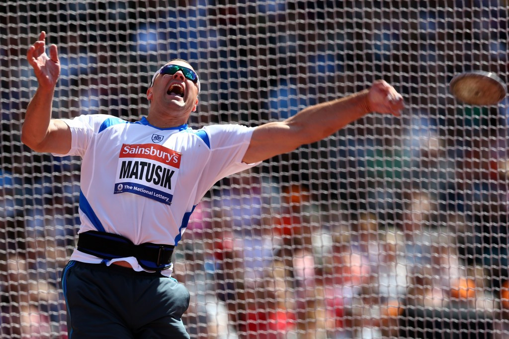 European silver medallist Adrian Matusik of Slovakia won gold in the men's discus