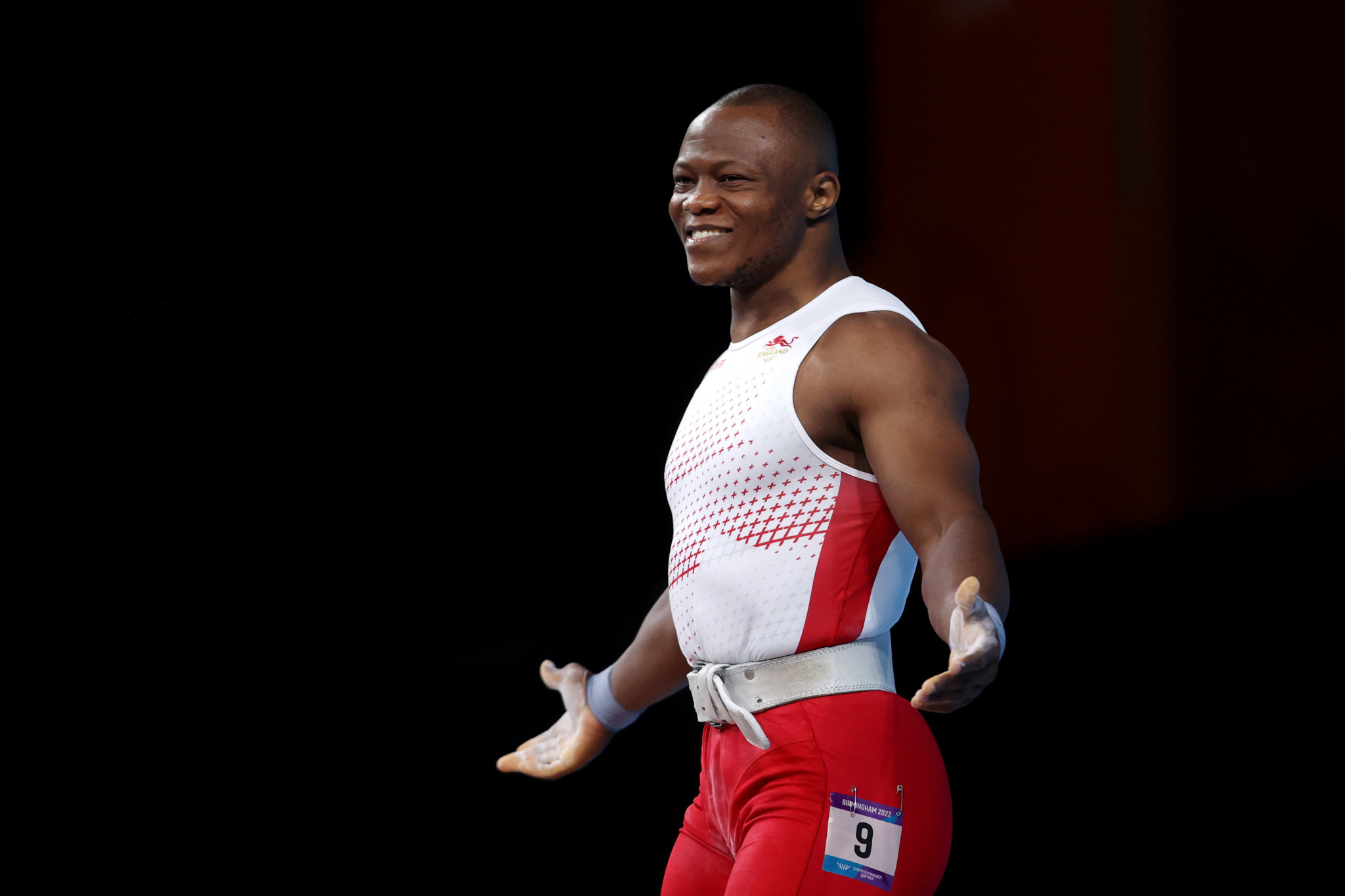 Cyrille Tchatchet had his first significant victory when he took the 96kg category on 155-192-347 for England ©Getty Images