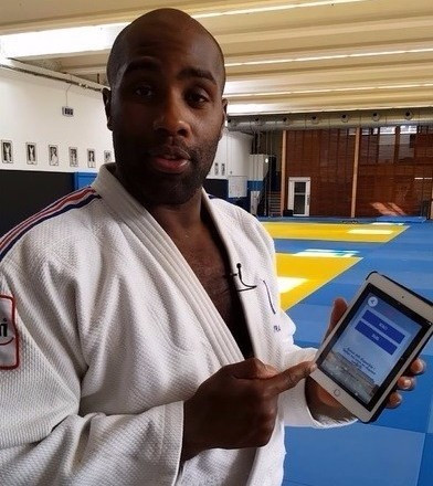 Olympic judo champion Teddy Riner helped to launch the Athletes' App ©Paris 2024