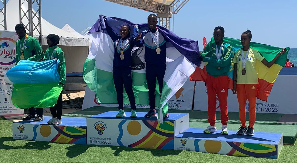Lesotho won three medals at the Hammamet 2023 African Beach Games ©LNOC