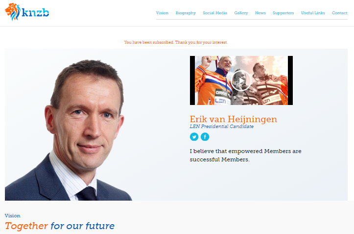 Erik van Heijningen has released more information on his plans on his website, although anti-doping is not specifically mentioned there ©Erik van Heijningen