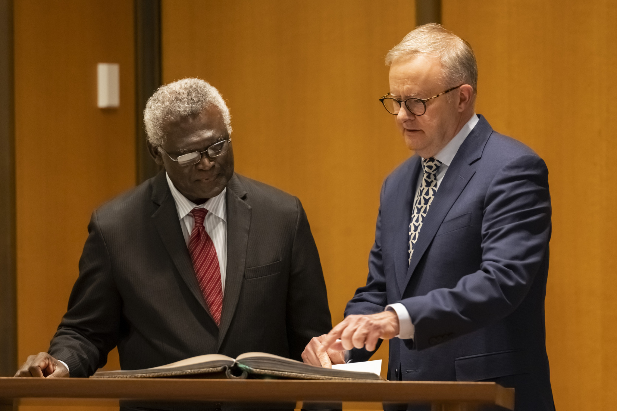 Solomon Islands Prime Minister Manasseh Sogavare has accused the Australian Government, led by Anthony Albanese, is withholding million of dollars in financial support ©Getty Images