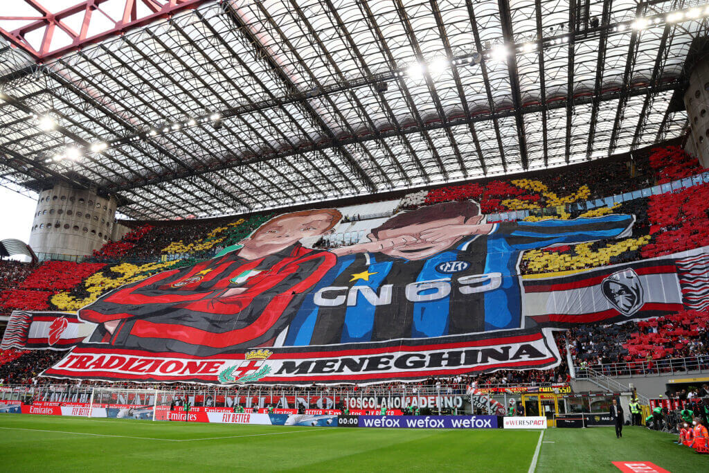 Milan's San Siro stadium, which will host the Opening Ceremony for the Milan Cortina 2026 Winter Olympics, has applied to stage the UEFA Champions League final either in 2026 or 2027 ©Getty Images