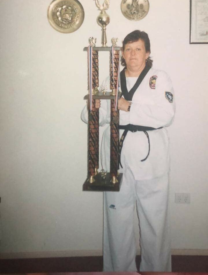 Fay Shacklock has enjoyed an illustrious career in Australian taekwondo, including a 27-year winning streak in power-breaking ©Australian Taekwondo