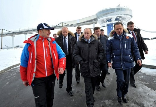 Russian President Vladimir Putin has visited the artificial ice track in Paramonovo ©Kremlin